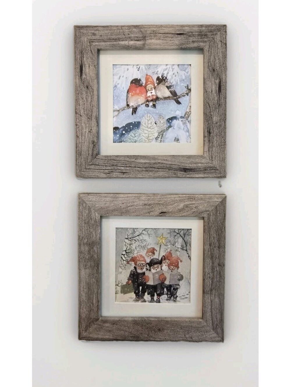Trygve Davidsen Framed Cards - Scandinavian Carolers  & Gnome & Birds Christmas